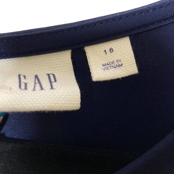 Gap Fit and Flare Navy Blue Midi Ruffle Sleeve Dress Size 16 - Picture 7 of 7